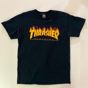 Thrasher Magazine Flame Graphic Cropped T-Shirt M